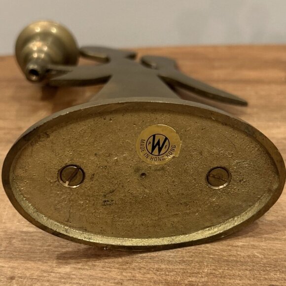 VINTAGE PAIR Solid BRASS ANGEL Taper CANDLE HOLDERS CANDLESTICKS HEAVY 7.5” - Picture 4 of 4